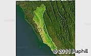 Satellite 3D Map of Maungdaw, darken
