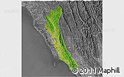 Satellite 3D Map of Maungdaw, desaturated