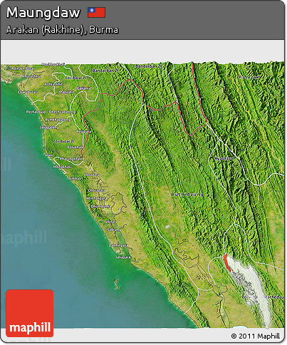 Satellite 3D Map of Maungdaw