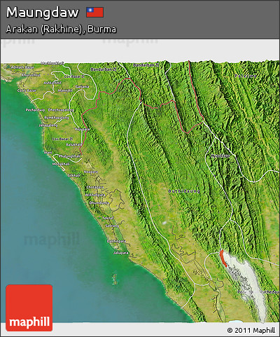Satellite 3D Map of Maungdaw