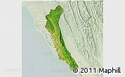 Satellite 3D Map of Maungdaw, lighten