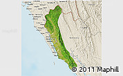 Satellite 3D Map of Maungdaw, shaded relief outside