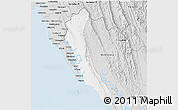 Silver Style 3D Map of Maungdaw