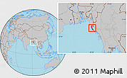 Gray Location Map of Maungdaw