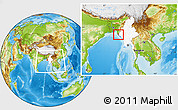 Physical Location Map of Maungdaw, highlighted country, within the entire country