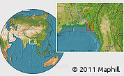 Satellite Location Map of Maungdaw