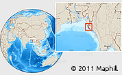 Shaded Relief Location Map of Maungdaw