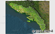 Satellite Panoramic Map of Arakan (Rakhine), darken