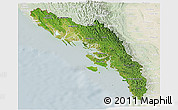Satellite Panoramic Map of Arakan (Rakhine), lighten