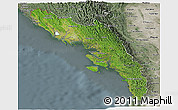 Satellite Panoramic Map of Arakan (Rakhine), semi-desaturated