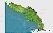 Satellite Panoramic Map of Arakan (Rakhine), single color outside