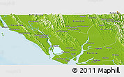 Physical Panoramic Map of Ponnagyun & Rathedaung