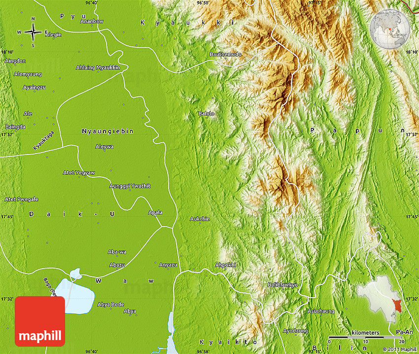 Physical Map of Shwegyin