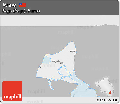 Gray 3D Map of Waw, single color outside