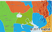 Physical 3D Map of Waw, political outside