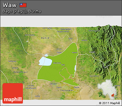 Physical 3D Map of Waw, satellite outside