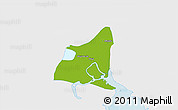 Physical 3D Map of Waw, single color outside
