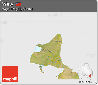 Satellite 3D Map of Waw, single color outside