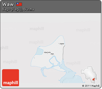 Silver Style 3D Map of Waw, single color outside