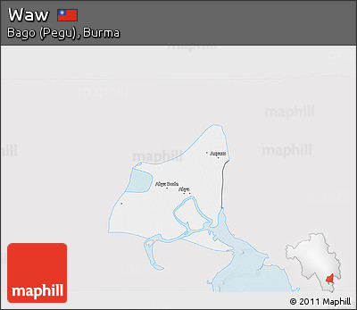 Silver Style 3D Map of Waw, single color outside