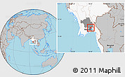 Gray Location Map of Waw, highlighted country, highlighted parent region