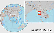 Gray Location Map of Waw, highlighted parent region, within the entire country