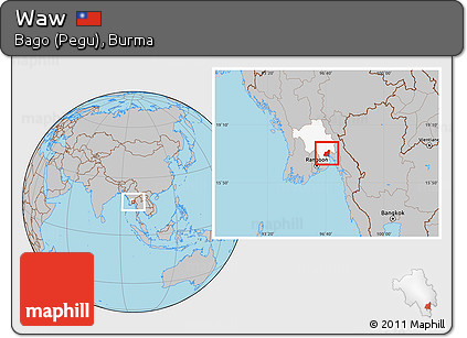 Gray Location Map of Waw, highlighted parent region