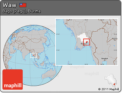Gray Location Map of Waw, highlighted parent region