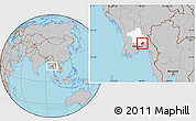 Gray Location Map of Waw, highlighted parent region