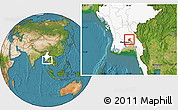 Satellite Location Map of Waw, highlighted country
