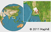 Satellite Location Map of Waw, highlighted parent region