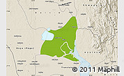 Physical Map of Waw, shaded relief outside
