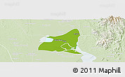 Physical Panoramic Map of Waw, lighten