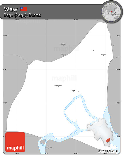 Gray Simple Map of Waw