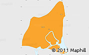 Political Simple Map of Waw, single color outside