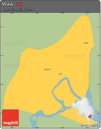 Savanna Style Simple Map of Waw, single color outside