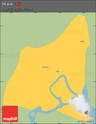 Savanna Style Simple Map of Waw, single color outside