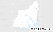 Silver Style Simple Map of Waw, single color outside
