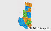 Political 3D Map of Chin, cropped outside