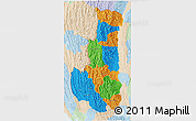 Political 3D Map of Chin, lighten