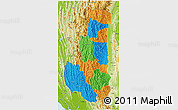Political 3D Map of Chin, physical outside