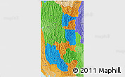 Political 3D Map of Chin, political shades outside
