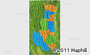 Political 3D Map of Chin, satellite outside