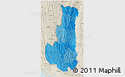 Political Shades 3D Map of Chin, shaded relief outside