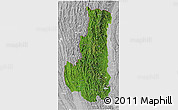 Satellite 3D Map of Chin, lighten, desaturated