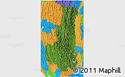 Satellite 3D Map of Chin, political outside