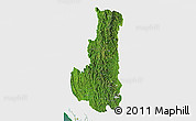 Satellite 3D Map of Chin, single color outside