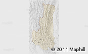 Shaded Relief 3D Map of Chin, lighten, desaturated
