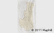 Shaded Relief 3D Map of Chin, lighten, semi-desaturated