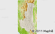 Shaded Relief 3D Map of Chin, physical outside